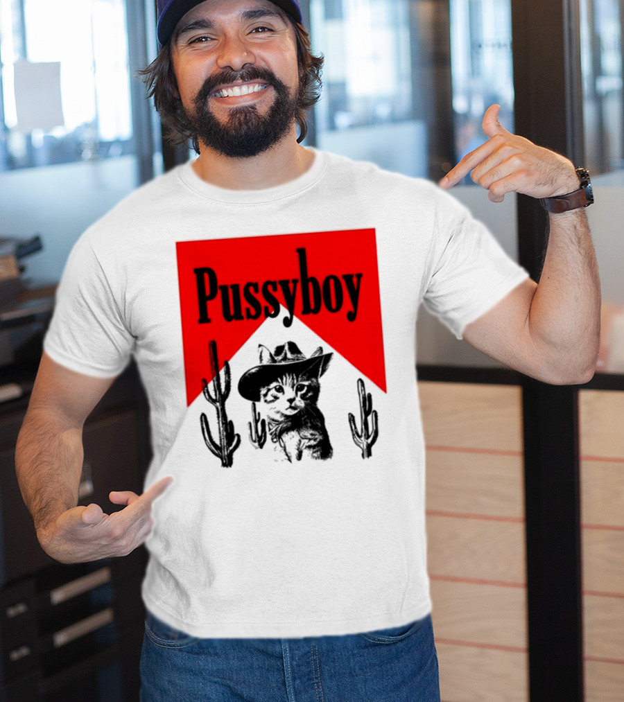 Pussyboy Cat Cactus Cowboy Hat Ezra Miche T-Shirt