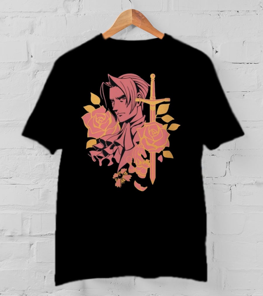 Fangamer King Of Prosecutors Miles Edgeworth Roses Sword Medallion T-Shirt