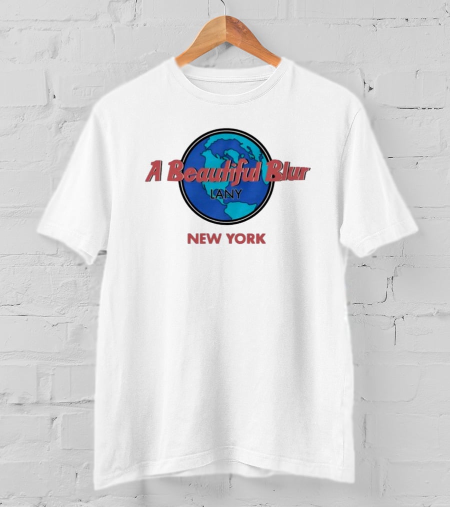 Lany A Beautiful Blur World Map New York T-Shirt