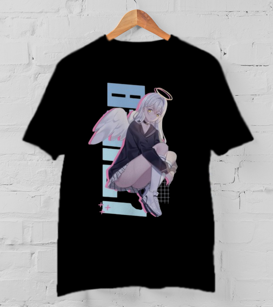 Elise Angel Wings Halo Checkered Skirt Anime T-Shirt