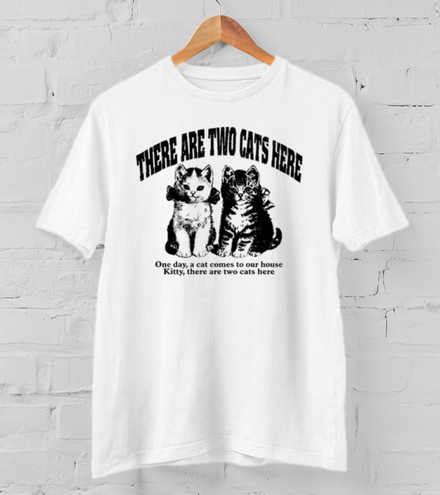 There Are Two Cats Here One Day Kitty Comes To Our House T-Shirt