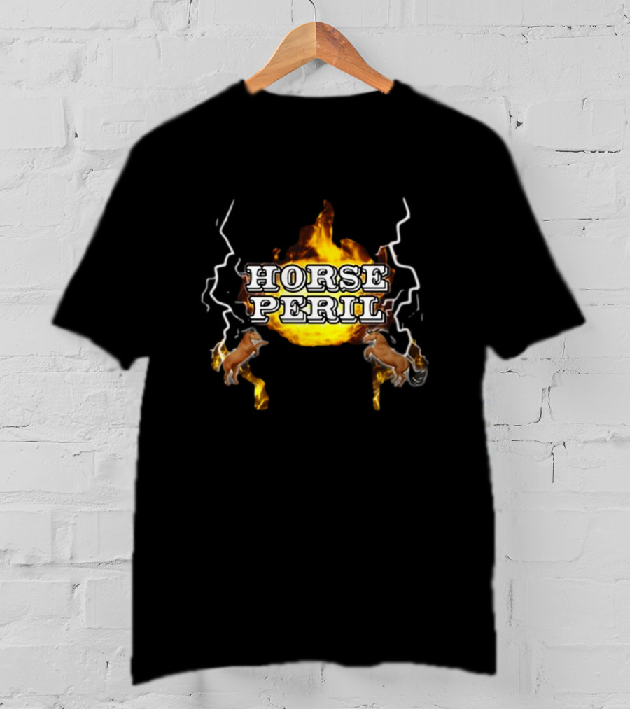 Horse Peril Flames And Lightning With Horses T-Shirt