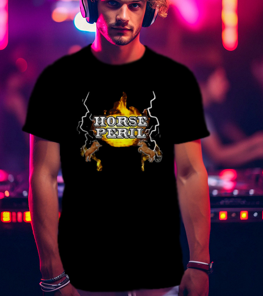 Horse Peril Flames And Lightning With Horses T-Shirt