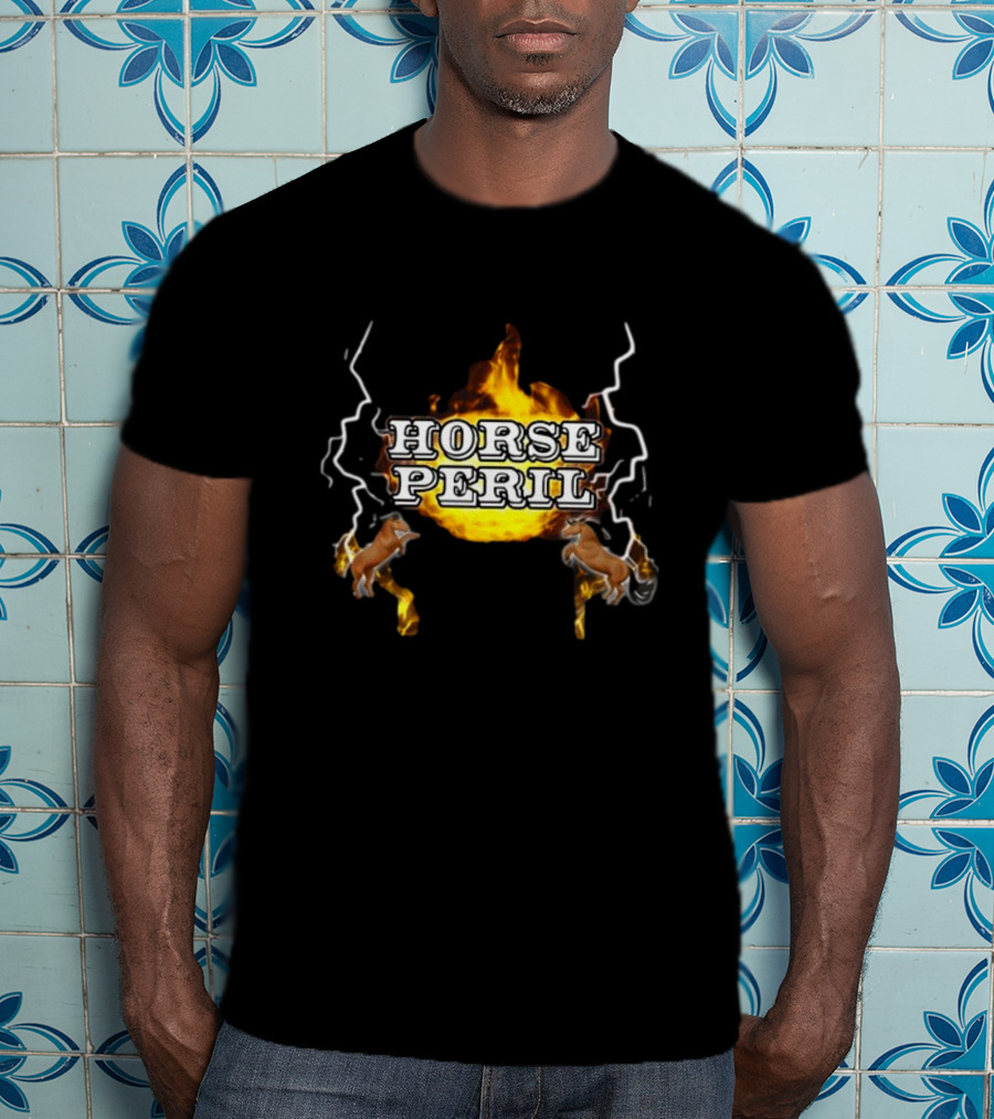 Horse Peril Flames And Lightning With Horses T-Shirt