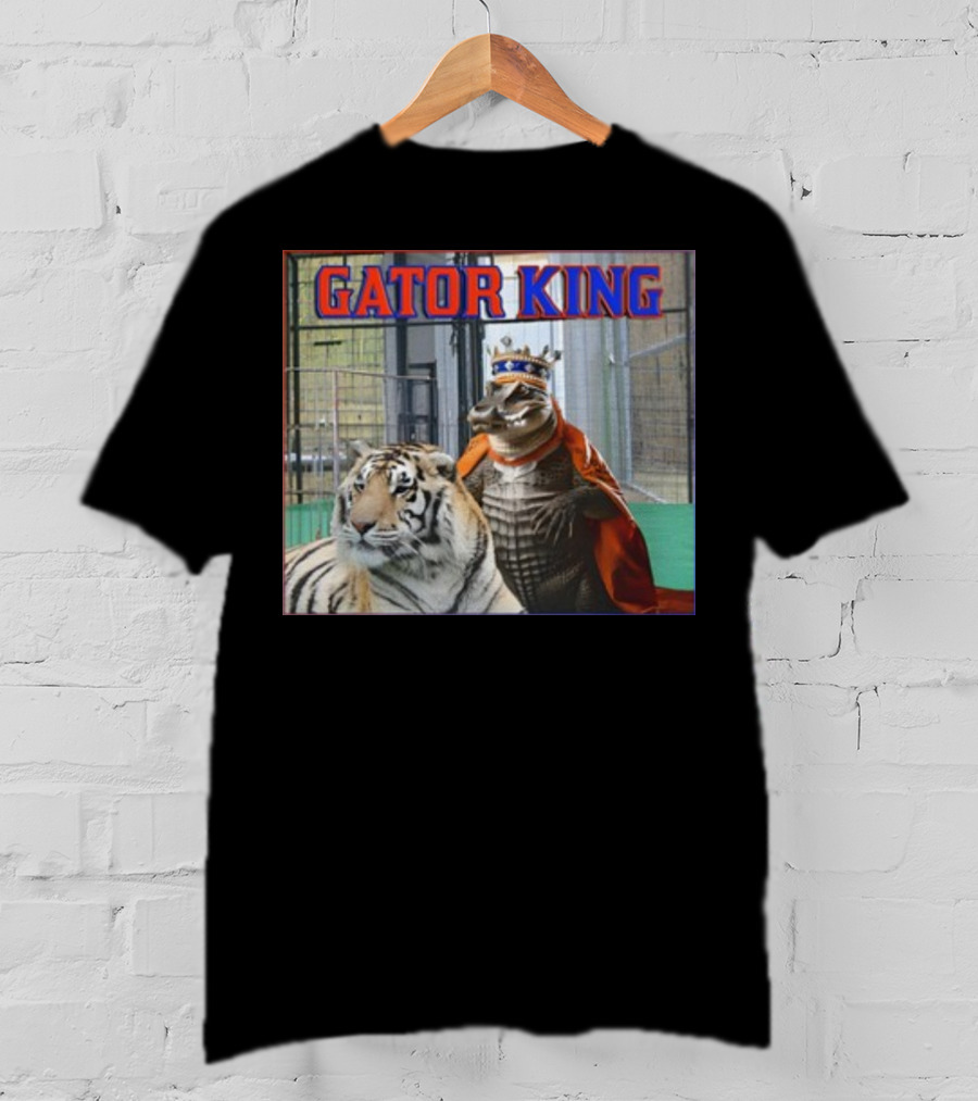 Gator King Crowned Alligator With Tiger T-Shirt