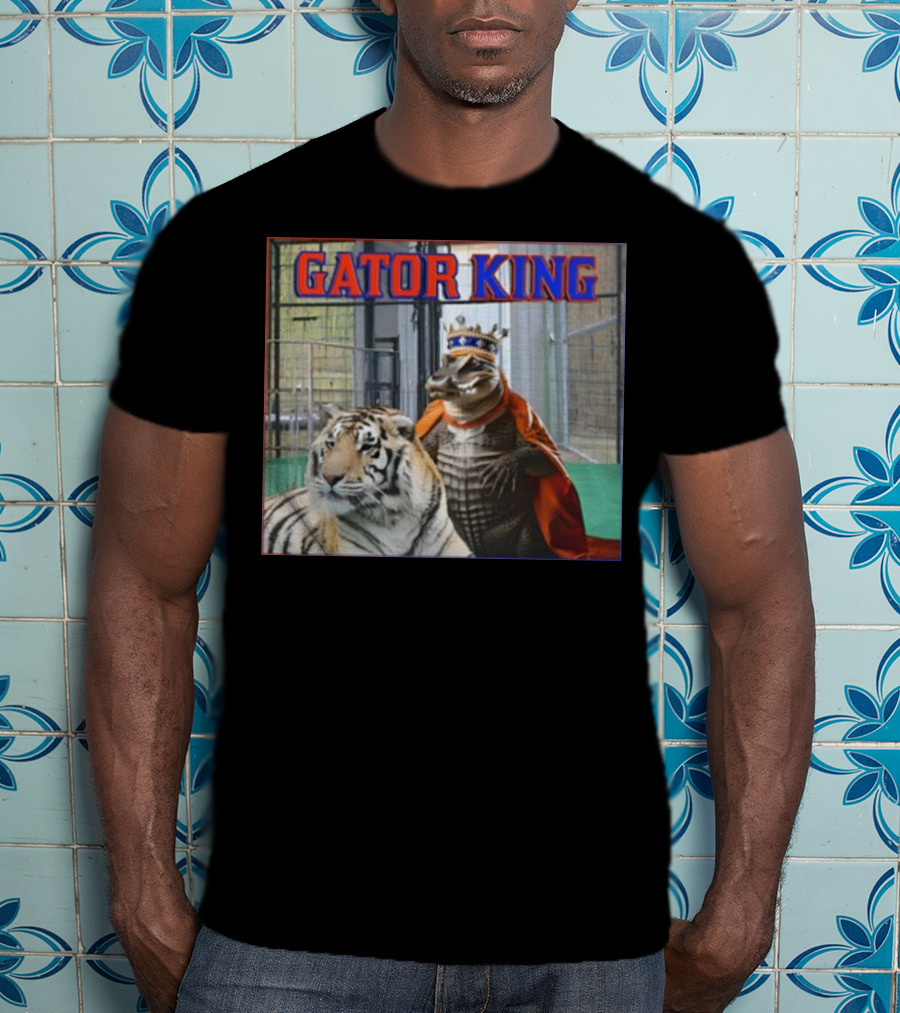 Gator King Crowned Alligator With Tiger T-Shirt