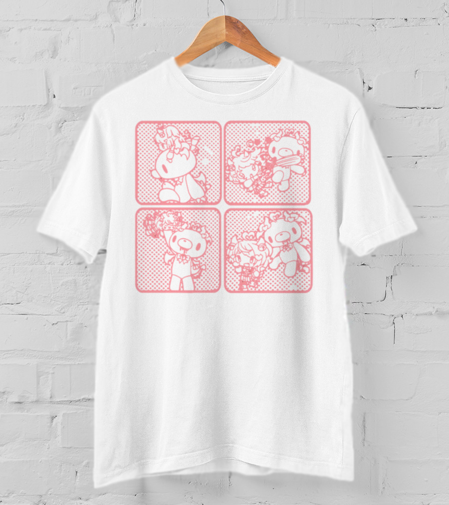 Morichack Ironmouse X GloomyBear Pink Graphic Quadrants T-Shirt
