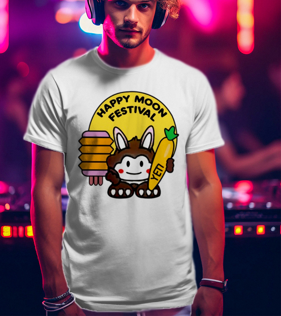 Rockstar Games Happy Moon Festival Yeti Lantern Rabbit T-Shirt
