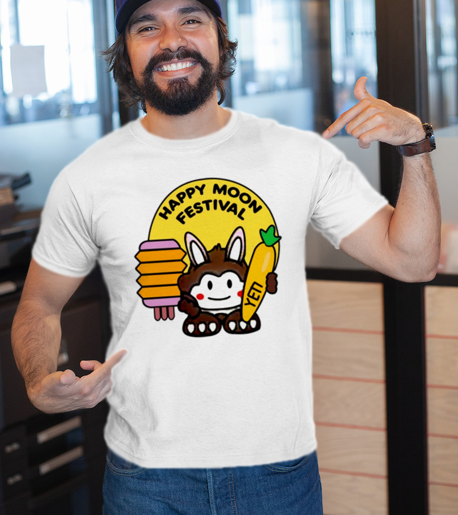 Rockstar Games Happy Moon Festival Yeti Lantern Rabbit T-Shirt