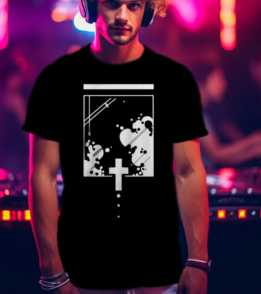 Kuro Casual Drip Infusion Symbol With Cross T-Shirt