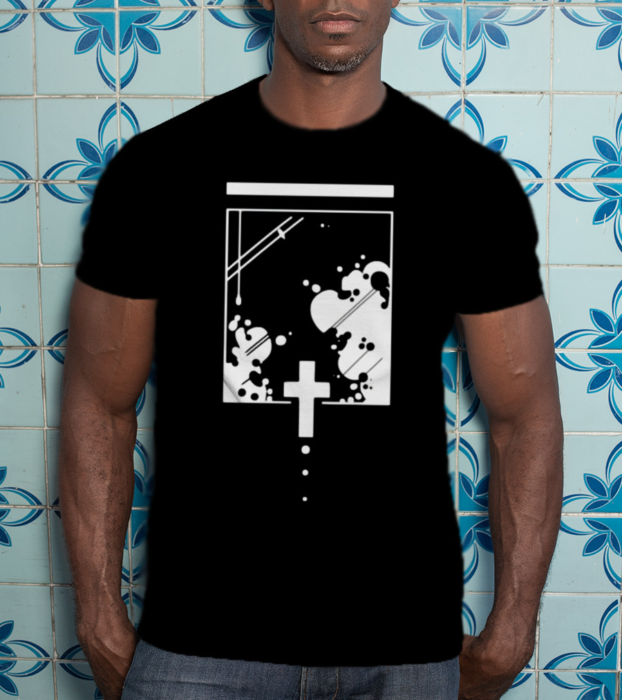 Kuro Casual Drip Infusion Symbol With Cross T-Shirt