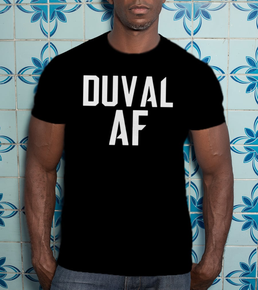 DUVAL AF Black White Bold Letters T-Shirt