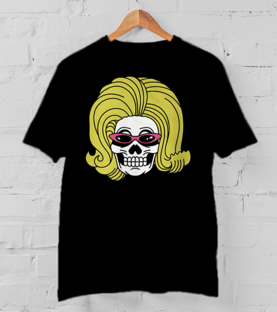 Juno Birch Death Skull Blonde Wig Pink Sunglasses T-Shirt