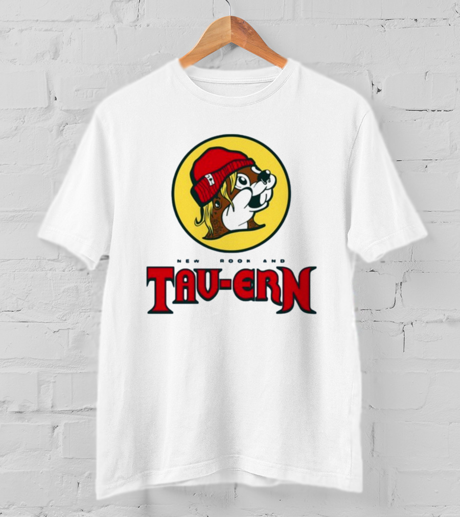 New Brookland Tavern Buc-Ees Nbt Logo With Red Hat Mascot T-Shirt