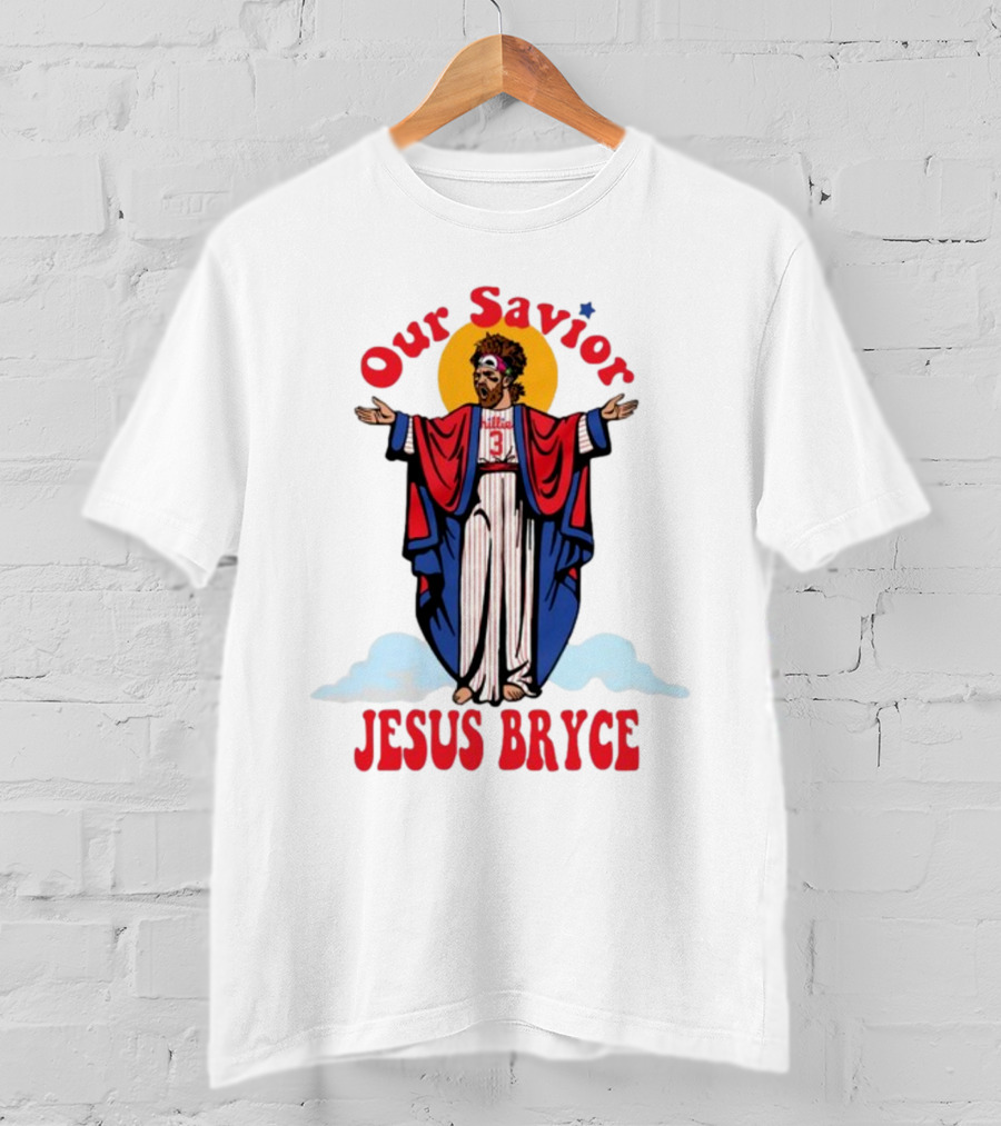 Our Savior Jesus Bryce Illustrated In Baseball Robes T-Shirt
