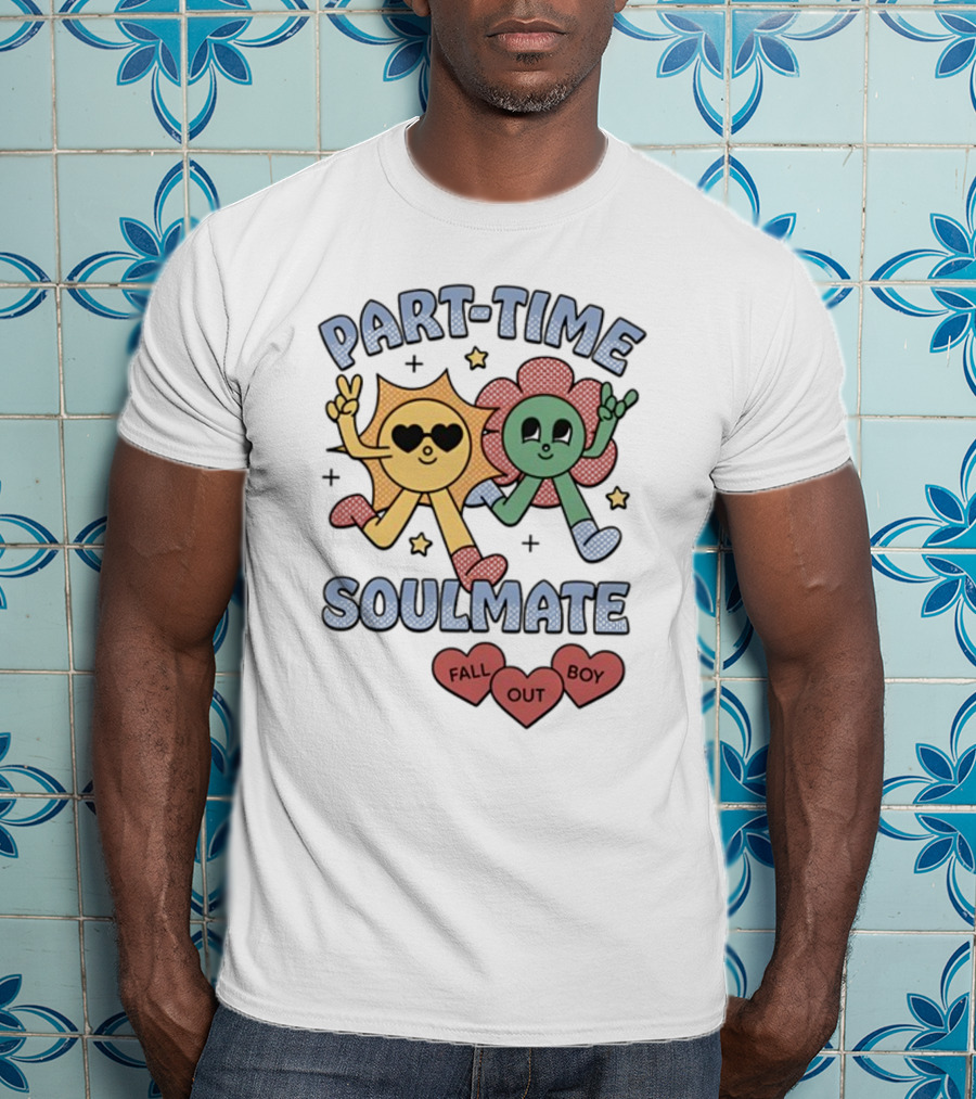 Part-Time Soulmate Fall Out Boy Hearts And Happy Flowers T-Shirt