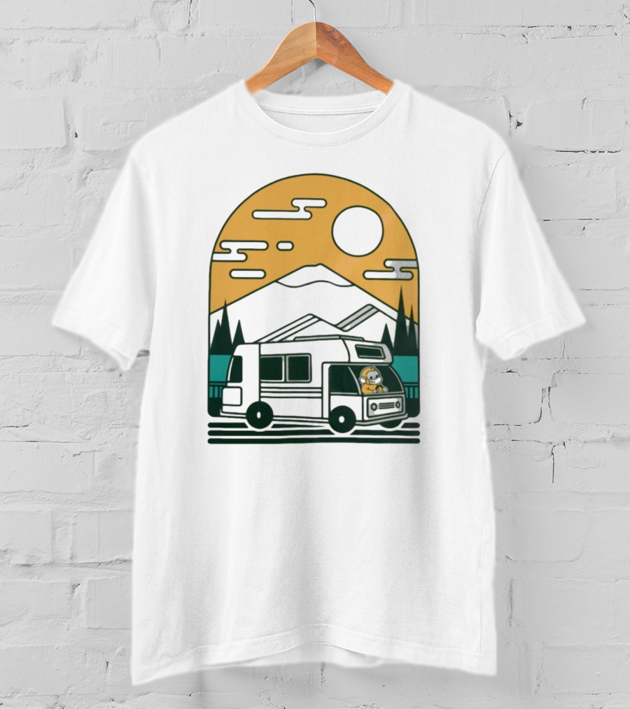 Cdawgva Road Trippin Camper Adventure Under A Mountain Sunrise T-Shirt