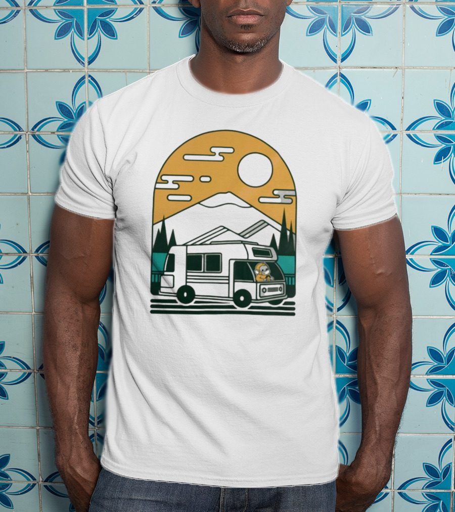 Cdawgva Road Trippin Camper Adventure Under A Mountain Sunrise T-Shirt