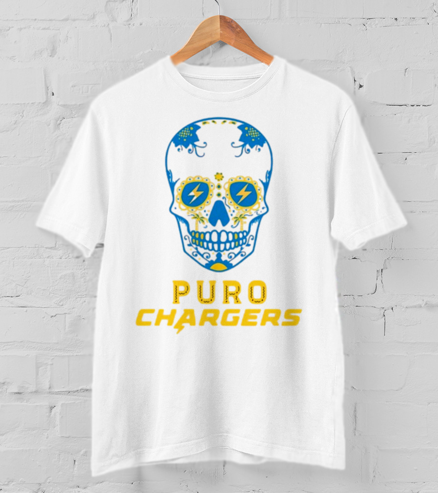 Puro Chargers Skull Lightning Bolt T-Shirt