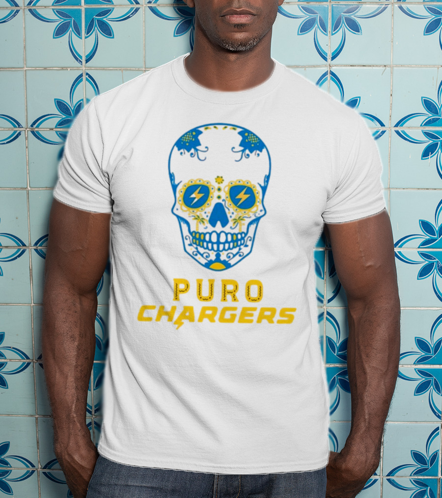 Puro Chargers Skull Lightning Bolt T-Shirt