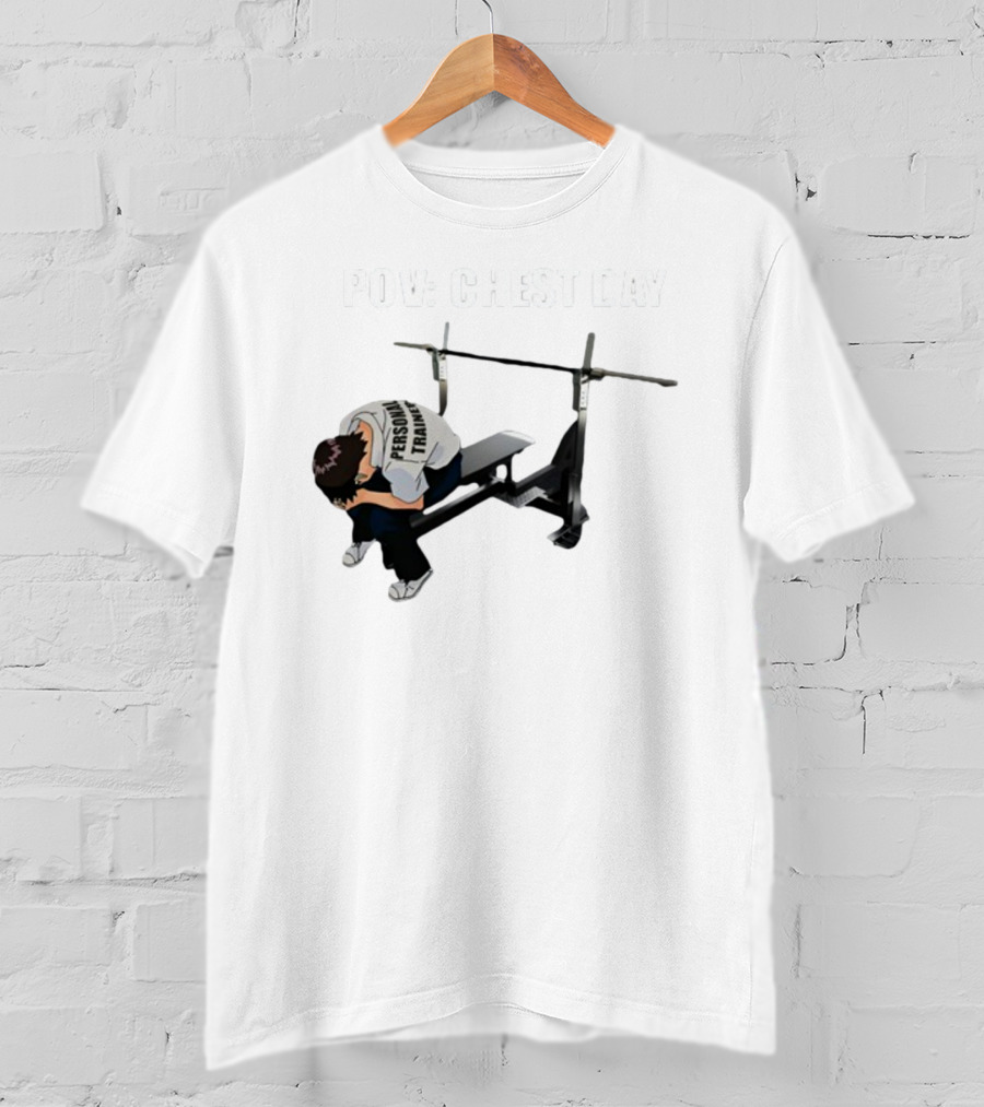 POV Chest Day Personal Trainer Bench Press Moment T-Shirt