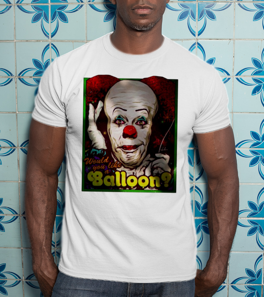Would You Like A Balloon Clown Face Art By Nordacious T-Shirt