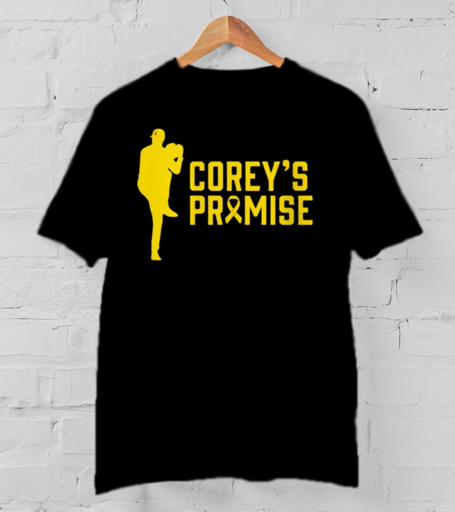 Corey's Promise Yellow Ribbon Baseball Player T-Shirt