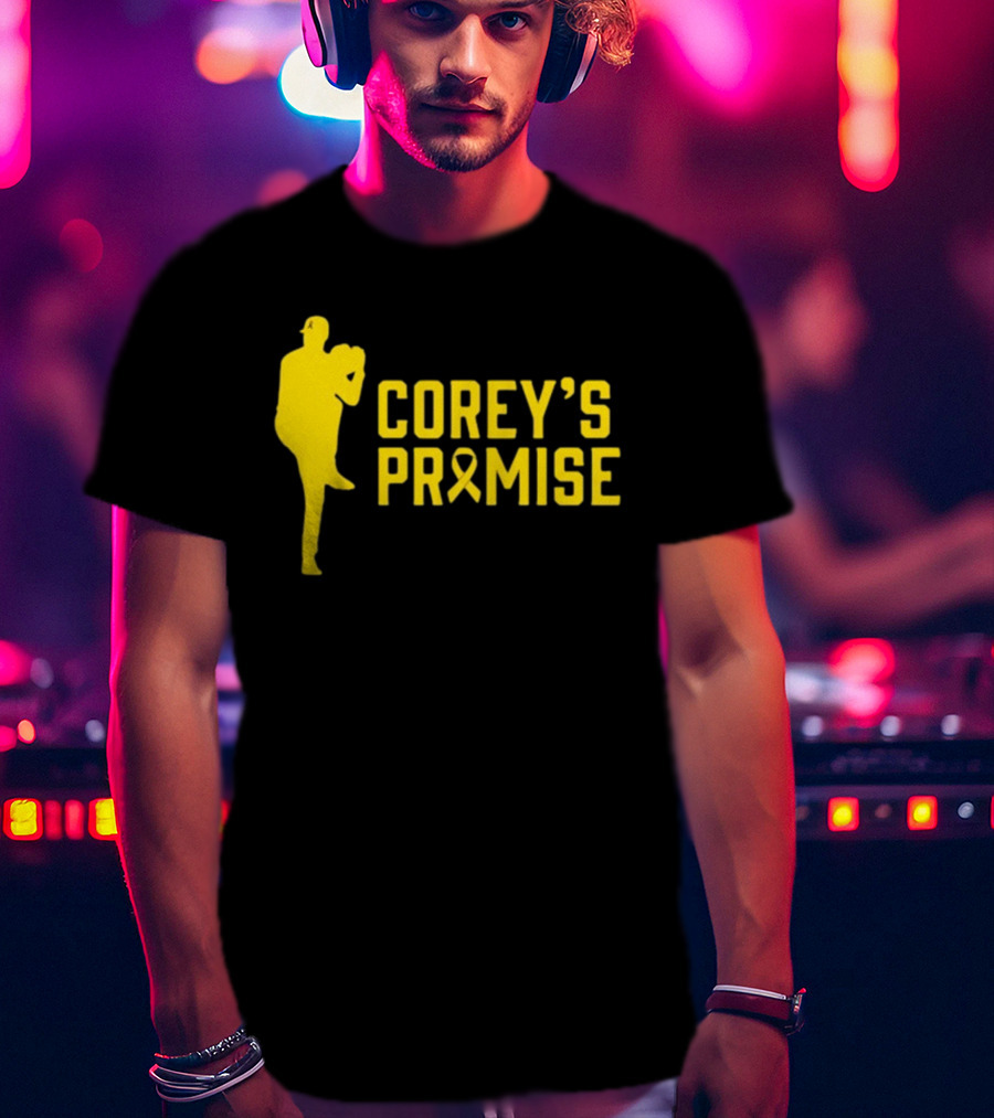 Corey's Promise Yellow Ribbon Baseball Player T-Shirt