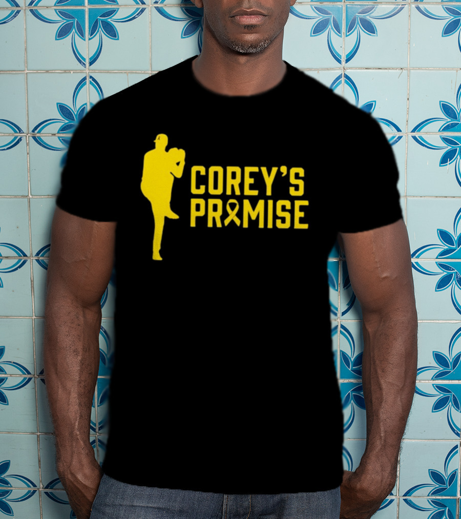 Corey's Promise Yellow Ribbon Baseball Player T-Shirt
