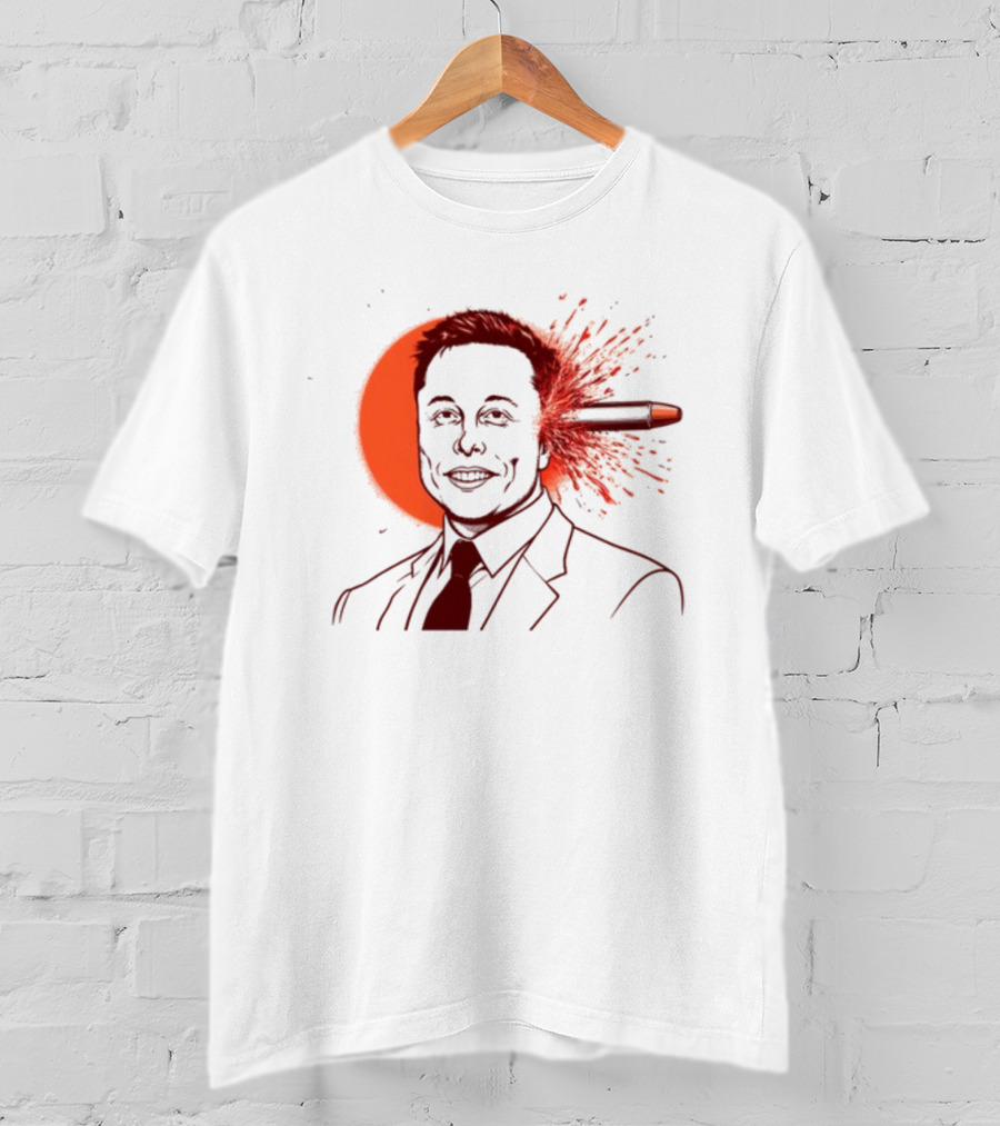 Gayest Tone Bullet Through The Head Elon Musk T-Shirt