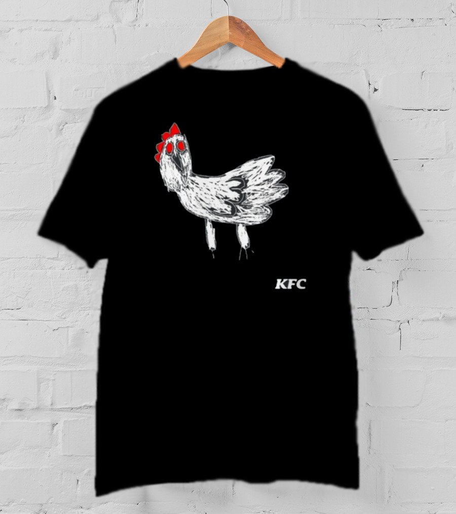 KFC Chicken Sketch With Red Accents T-Shirt
