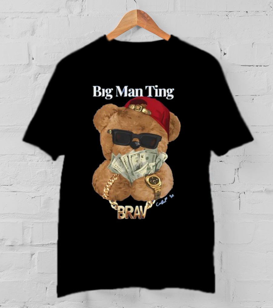 Big Man Ting Castillo Bear With BRAV Chain And Cash T-Shirt