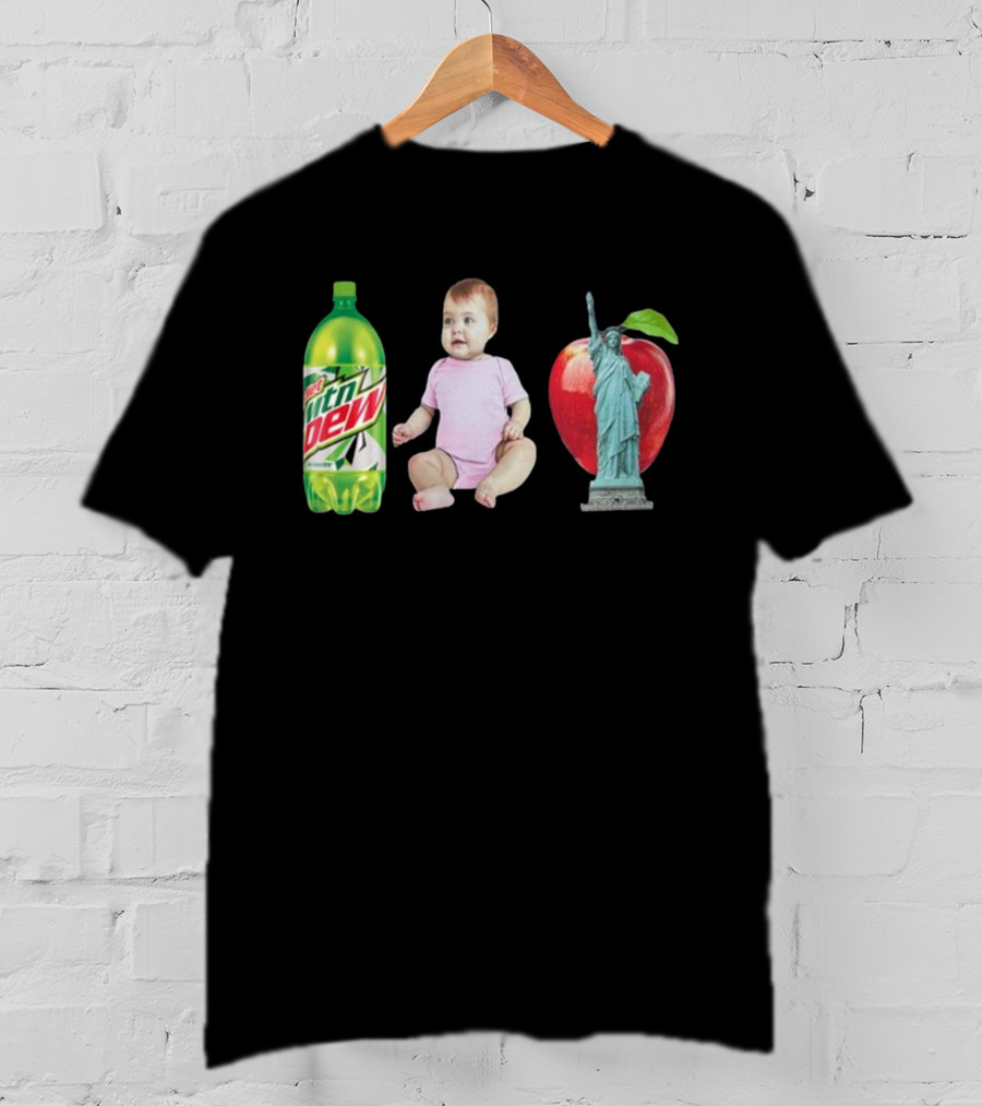 Diet Mountain Dew Baby Statue Of Liberty Apple New York City T-Shirt