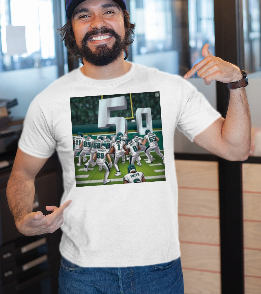 Jalen Hurts Brotherly Shove 5-0 Eagles Victory T-Shirt