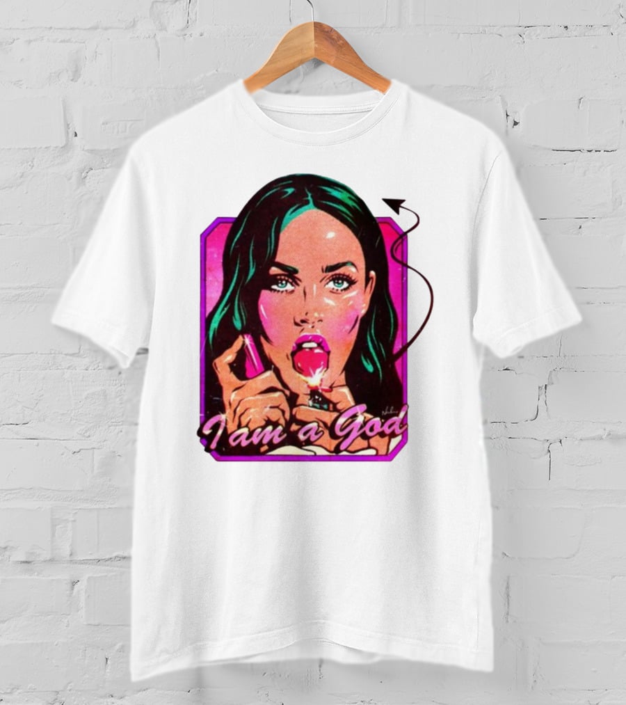 Megan Fox I Am A God Comic Style Pop T-Shirt