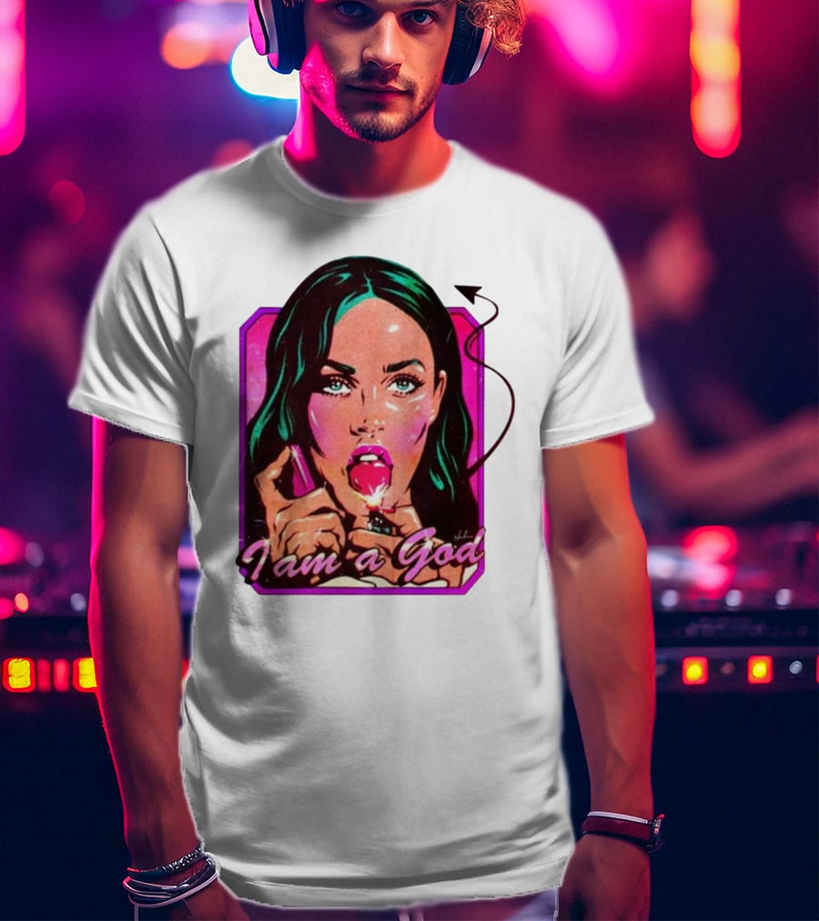 Megan Fox I Am A God Comic Style Pop T-Shirt