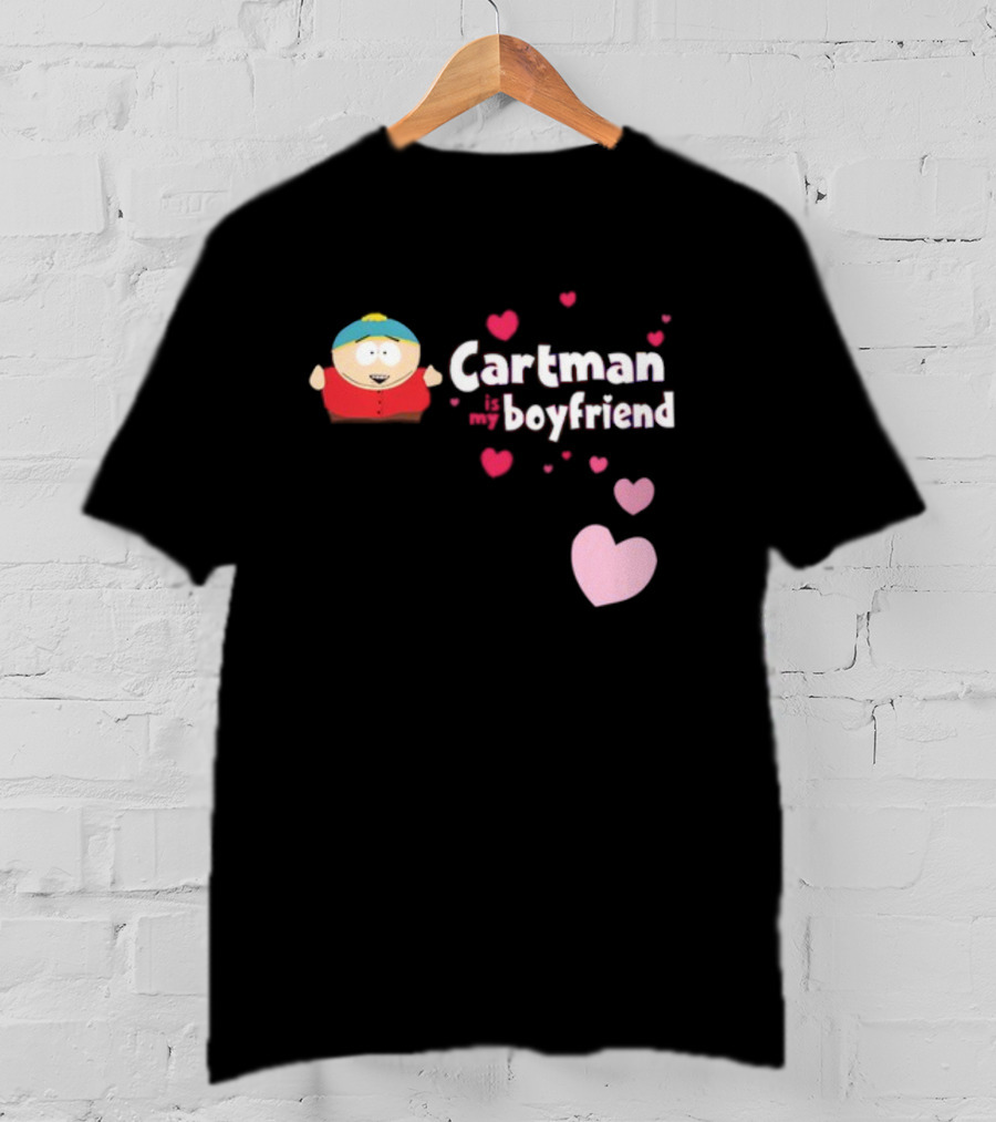Cartman Is My Boyfriend Pink Hearts Cartoon Character T-Shirt