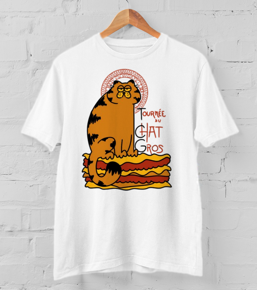 Tournée Du Chat Gros Garfield Art Nouveau T-Shirt