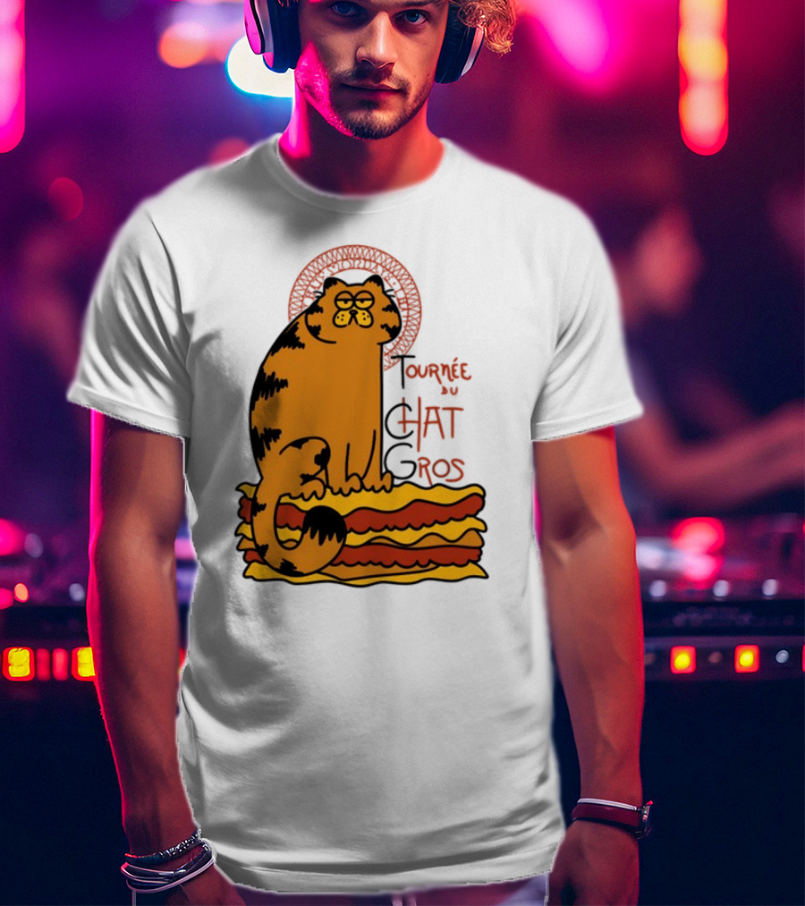 Tournée Du Chat Gros Garfield Art Nouveau T-Shirt