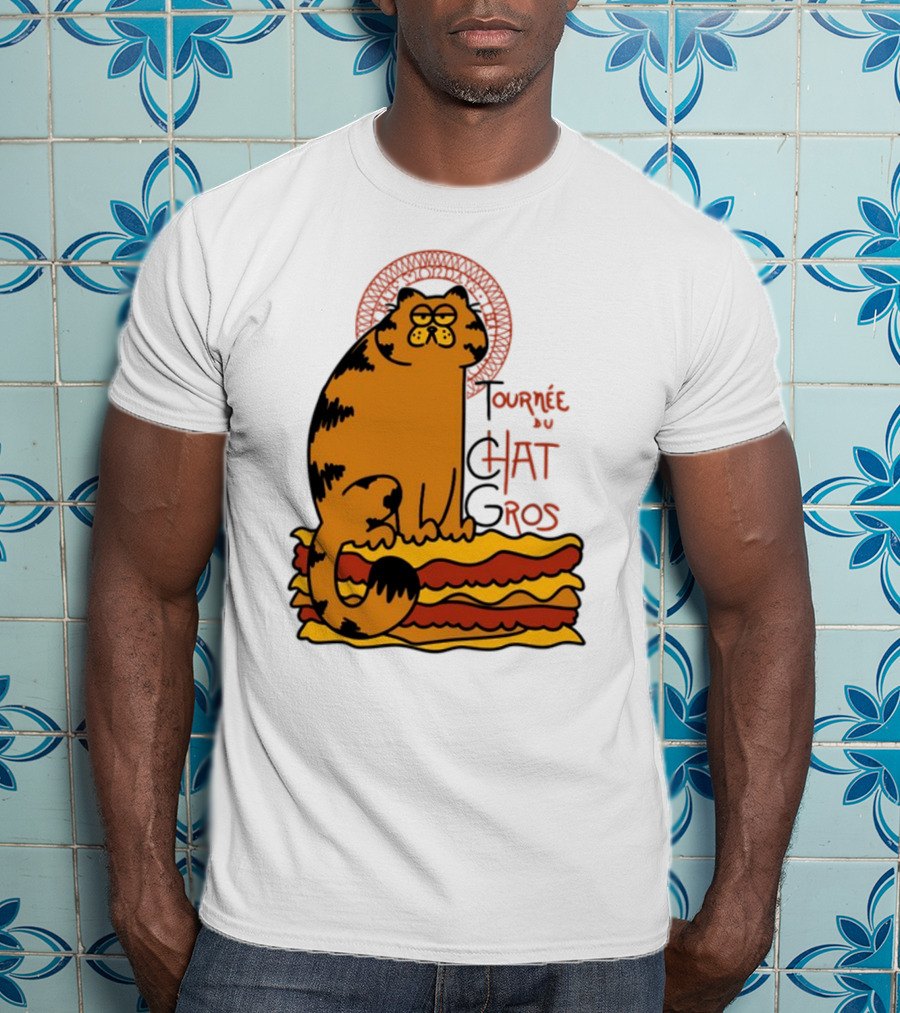 Tournée Du Chat Gros Garfield Art Nouveau T-Shirt