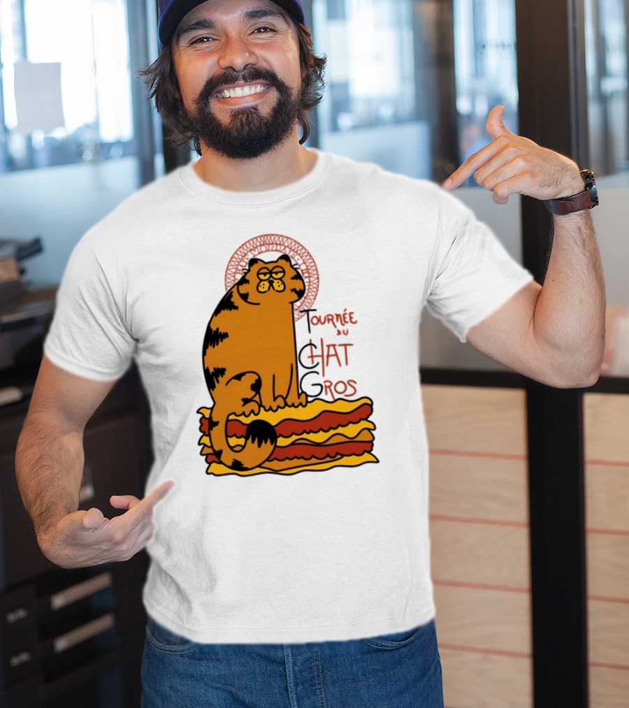 Tournée Du Chat Gros Garfield Art Nouveau T-Shirt