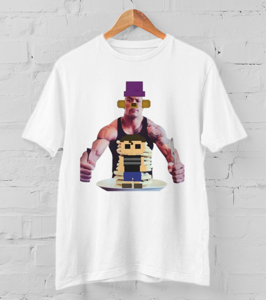 Fredbea The Rock Eats The Crying Child Pancakes Image Mashup T-Shirt