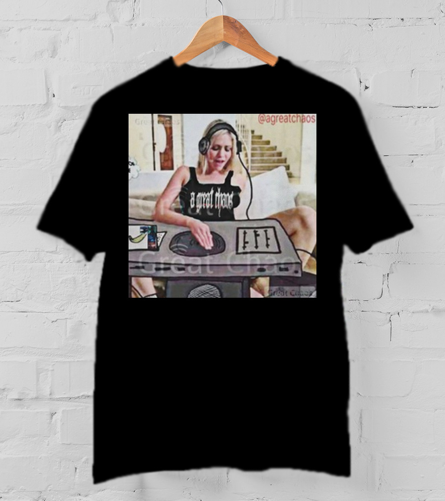 A Great Chaos DJ Mixing Beats At Home Console T-Shirt