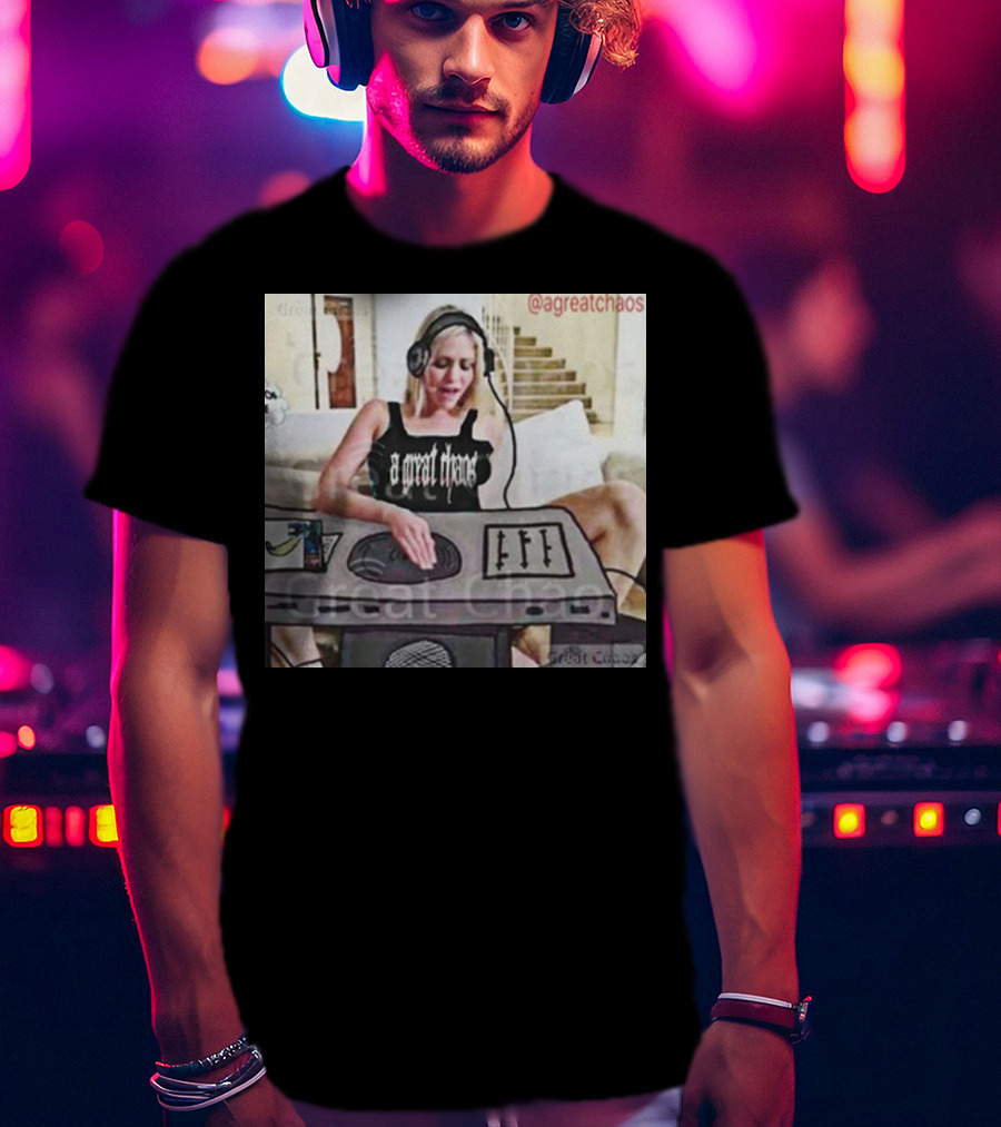 A Great Chaos DJ Mixing Beats At Home Console T-Shirt