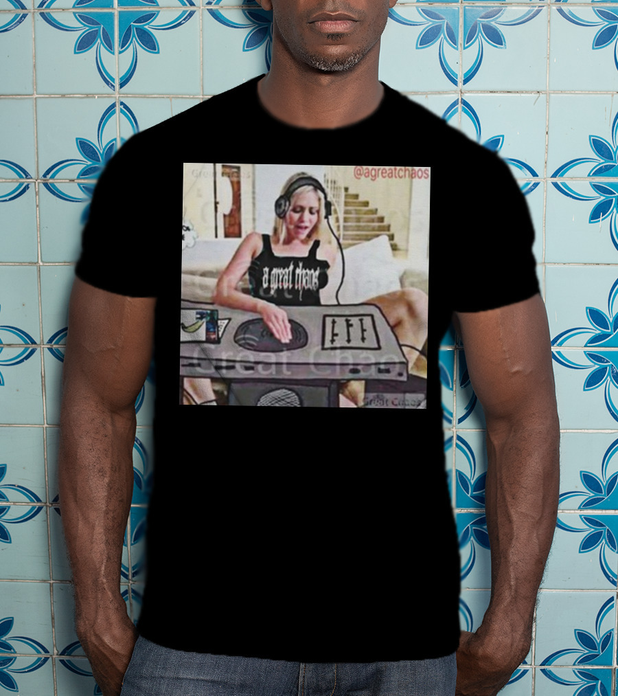 A Great Chaos DJ Mixing Beats At Home Console T-Shirt