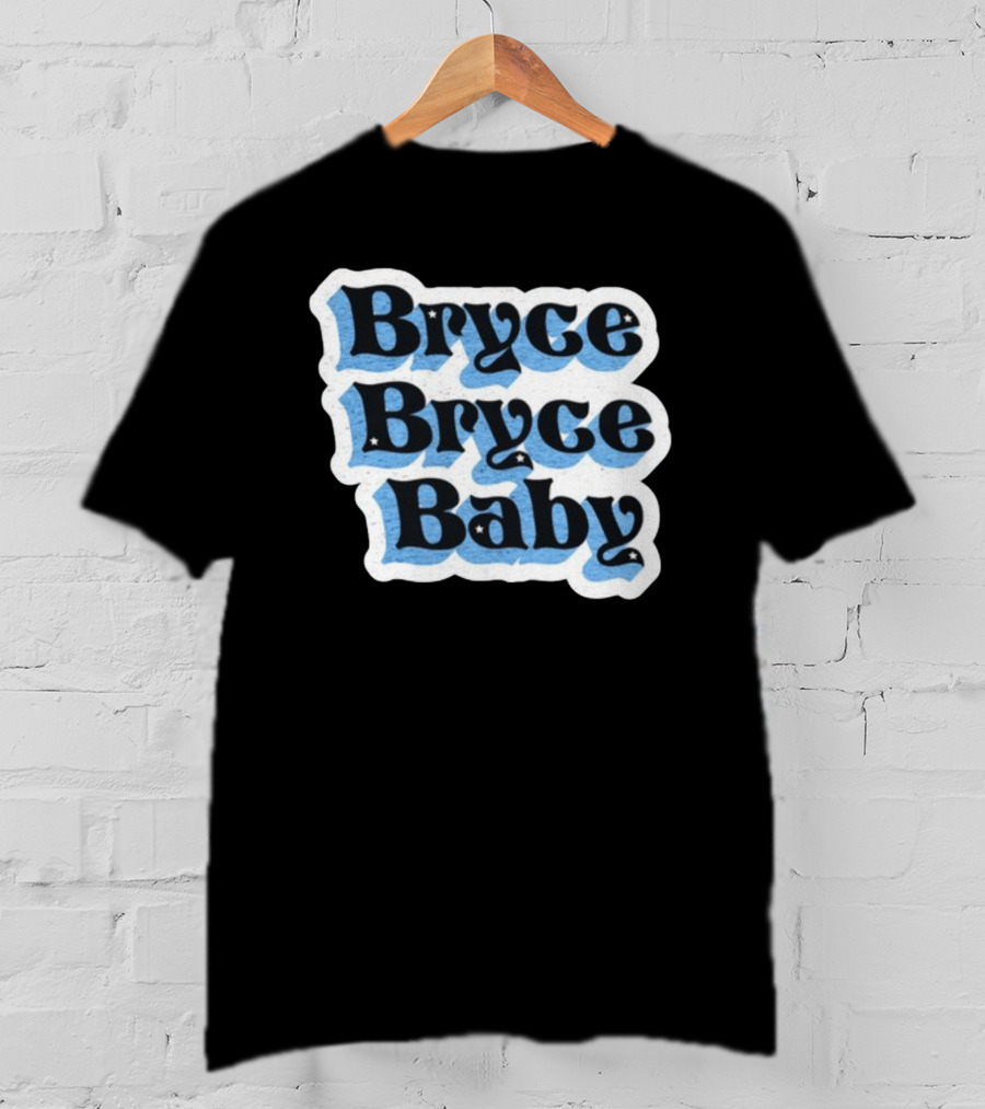 Bryce Bryce Baby Retro Funky Stars Typographic T-Shirt