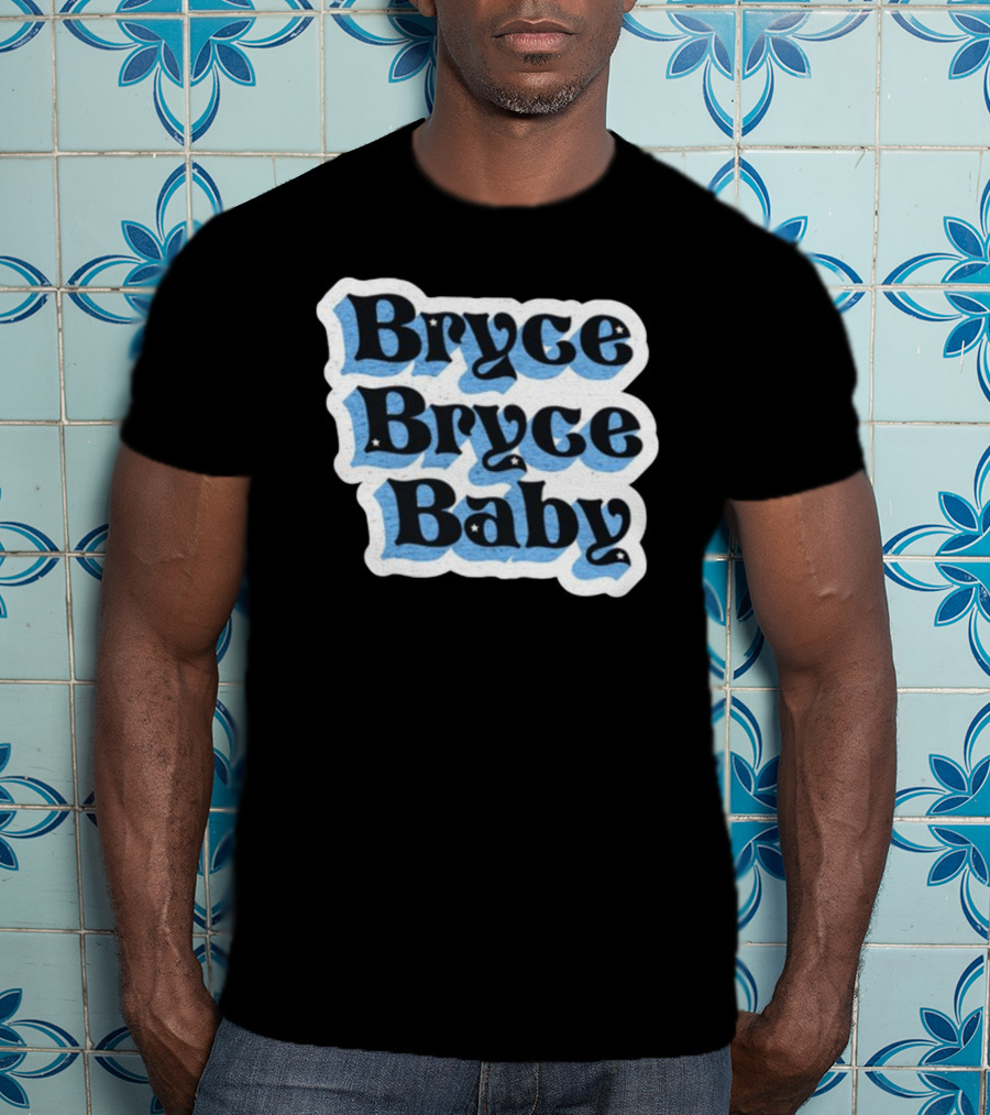 Bryce Bryce Baby Retro Funky Stars Typographic T-Shirt