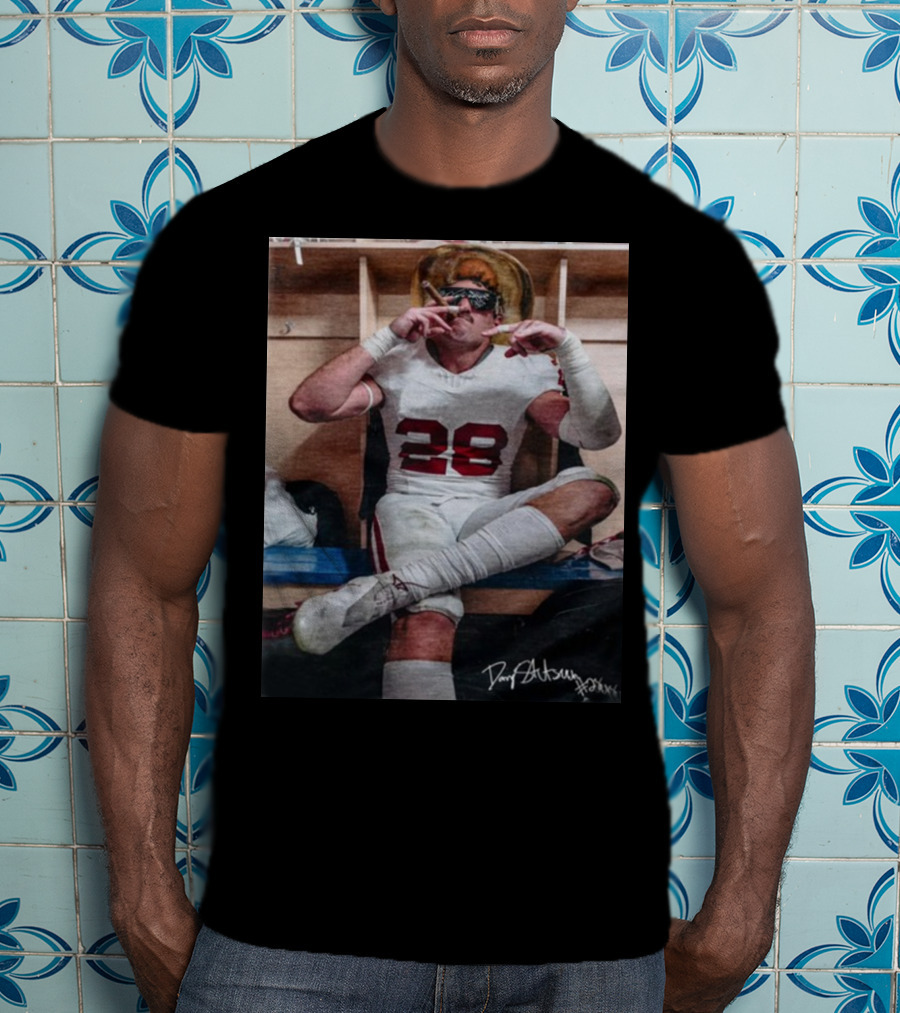 DannyStutsman Oklahoma Only Fears God Texas Fears Oklahoma Signed Football Locker Room Smoke T-Shirt