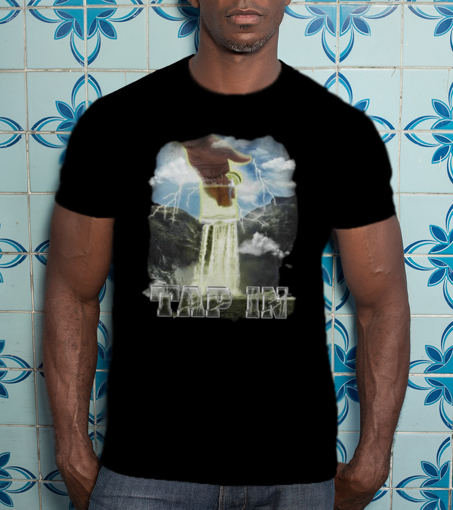 Heatdaddy Tap In Waterfall Mug Lightning Sky T-Shirt