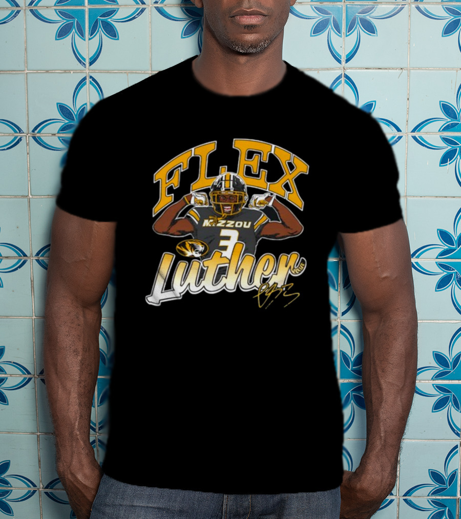 FLEX Mizzou Luther Burden Football Tiger 3 Signature T-Shirt